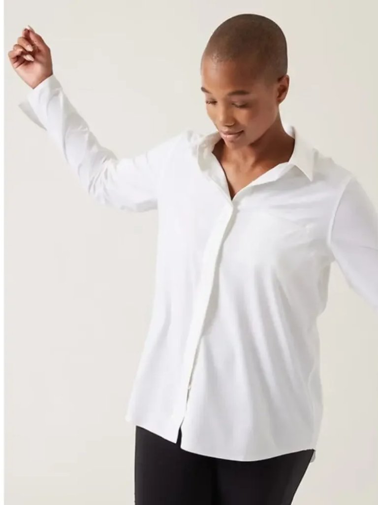 Athleta Urbanite Button Down In Bright White